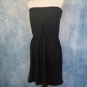 🍀2for$25🍀 Joe Fresh Casual Knit Black Strapless Dress W/ Drawstring Waist Summer